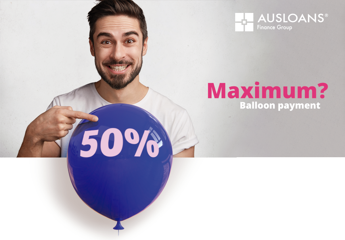 guy pointing to a balloon with "50%" written 