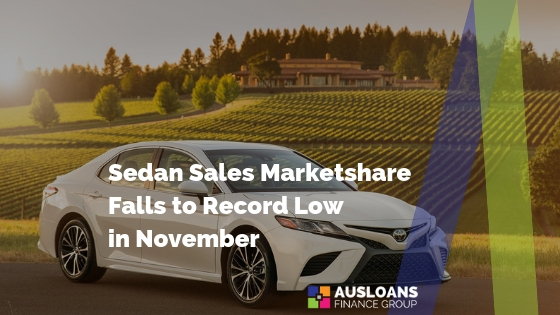 Australian Car Market - Sedan Sales Marketshare Falls to Record Low in November